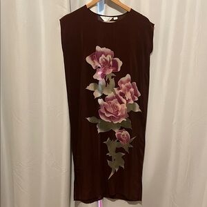 100% Silk Floral Sleeveless Dress